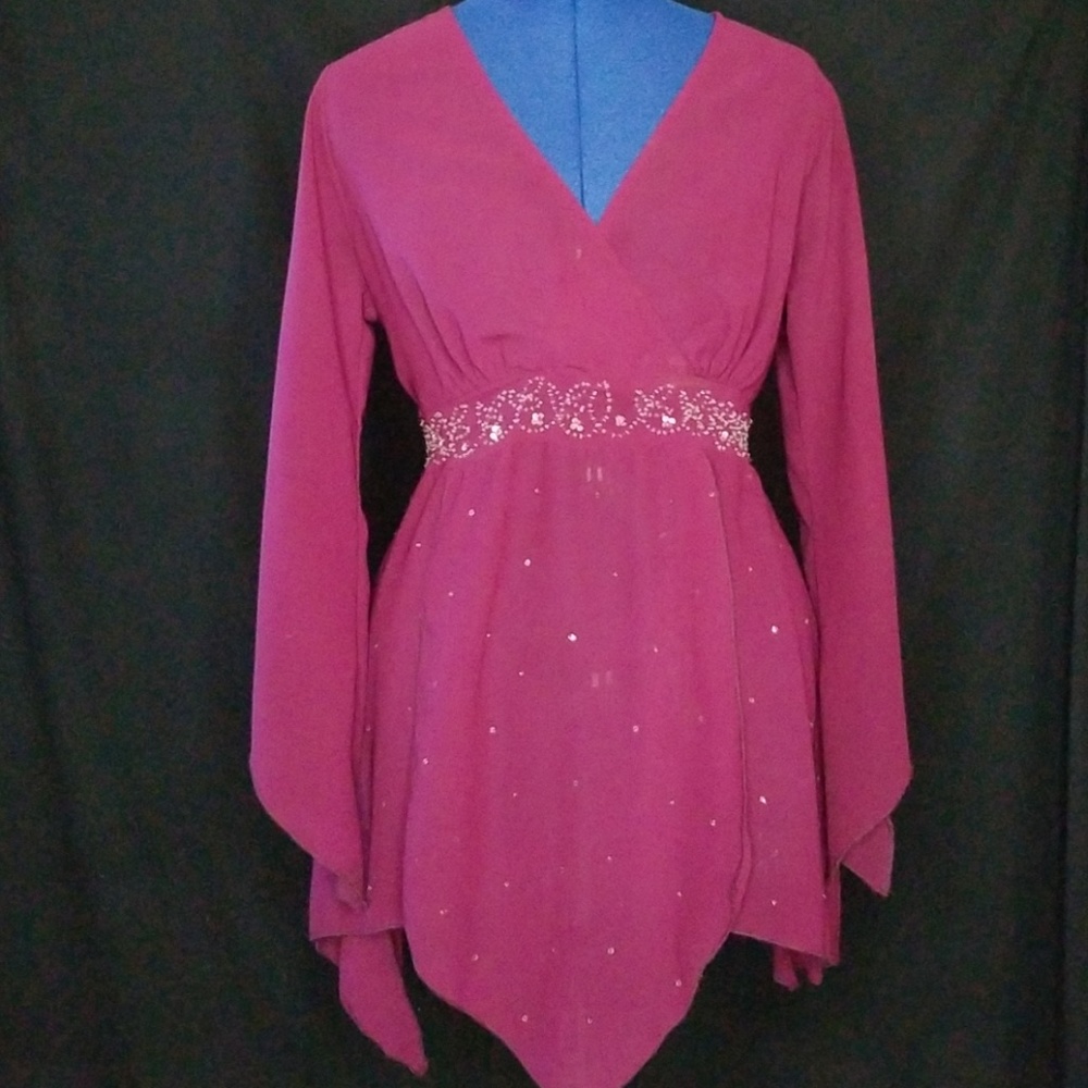 Vintage Sheer sequined blouse